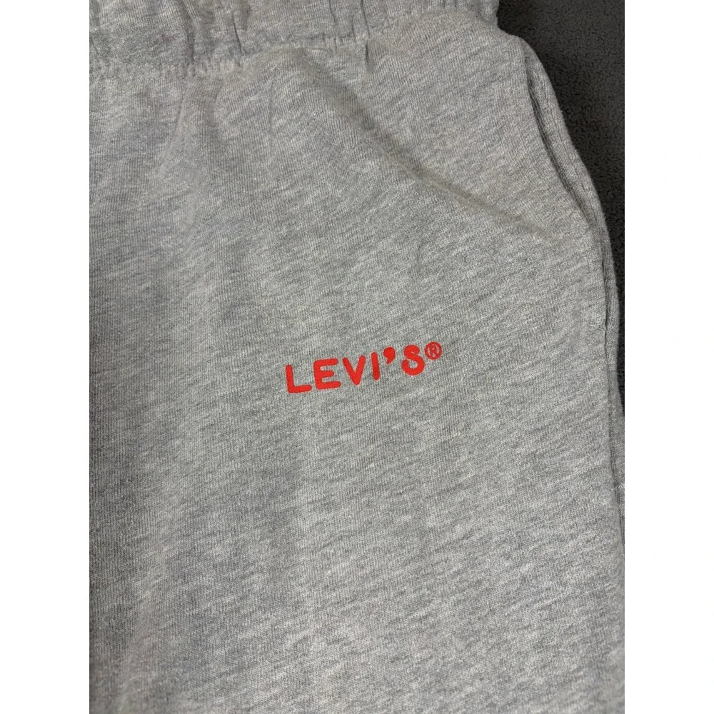 Levi's Sweatpants Mens Medium Gray Logo Drawstring Cuffed Joggers
